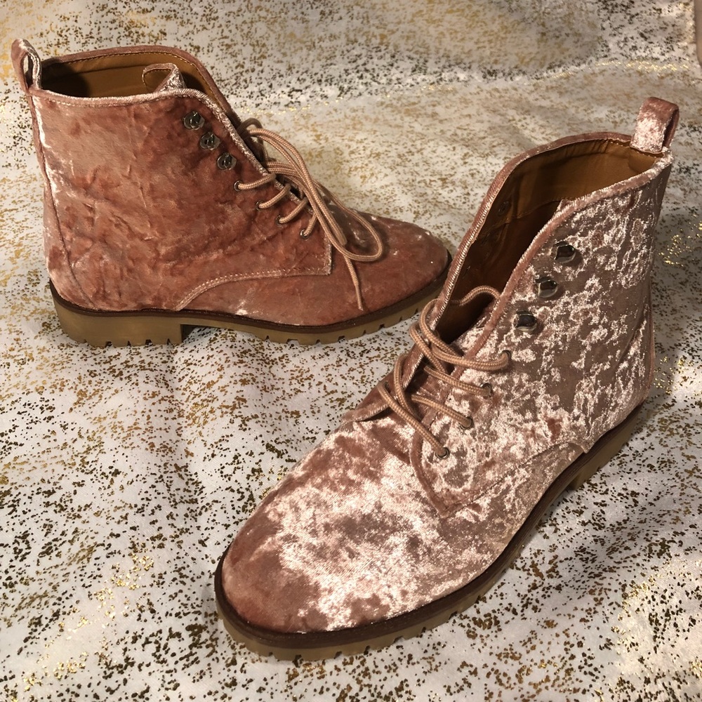 Pink suede boots